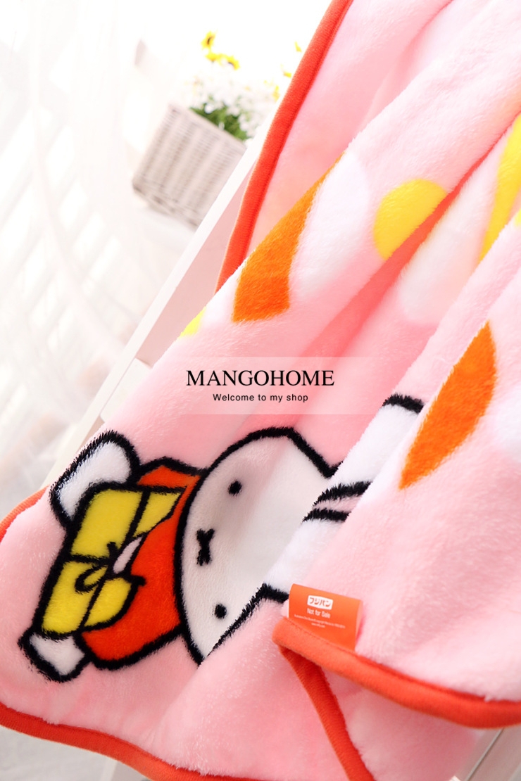 super- soft -skin-friendly- flannel- double-sided- pink Miffy- baby- blanket- air- conditioning- blanket-8.jpg