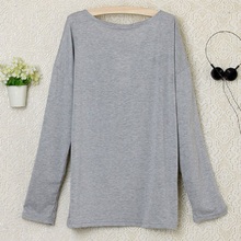 Free Shipping New Women Lady Cute Heart Love Round Neck Long Sleeve Top Tshirt Blouse hv5n