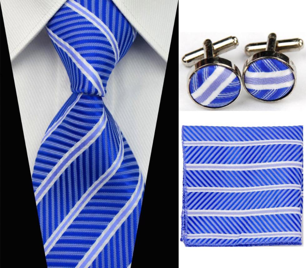 SNT0009 2014 striped neck tie set necktie hanky cufflinks color men s ties sets Handkerchiefs Pocket
