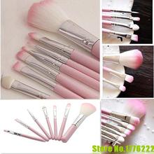Hot 20157Pcs Pro Pink Makeup Brush Set Eyeshadow Cosmetic Tools Eye Face Beauty Brushes 4K9I