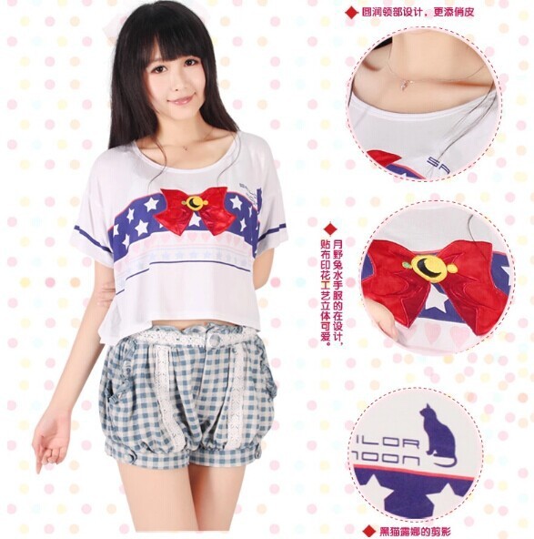harajuku Sailor Moon blouse tees