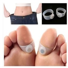 magnet lose weight healthy slim loss toe ring sticker silicon foot massage feet