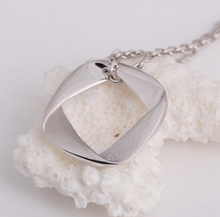 Men Woman Accessories Couple Necklace Lovers Fashion 2015 Trendy 925 Silver Jewlery Round square Pendant Necklaces