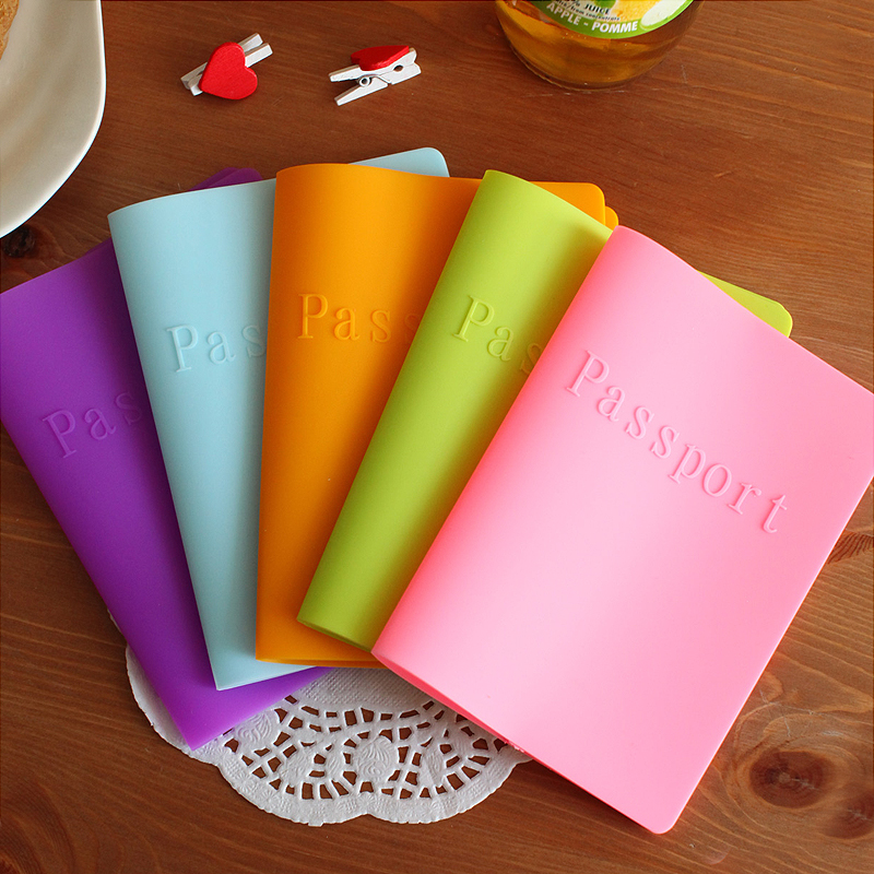 Passport Cover Candy colored Silicone Cover For Passport Dustproof Waterproof Color Passport Holder