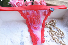 New Women Sexy gauze Thongs G-string Underwear 2 Colors Purple and Orange Panties Knickers Lingerie