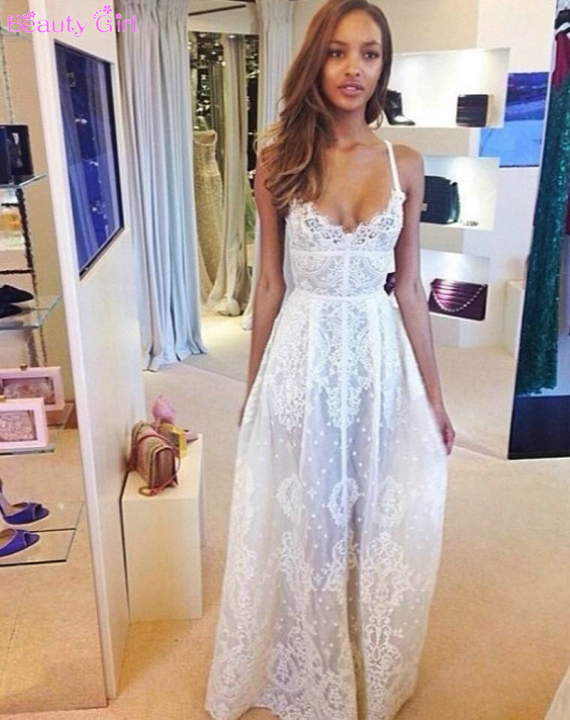 long lace beach wedding dress