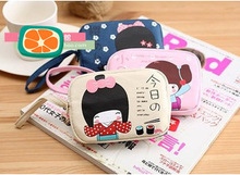 2015 Real Sale Unisex Fashion Canvas Square Bolsa Feminina Rilakkuma Double Zipper Bag Ladies Wallet Mobile