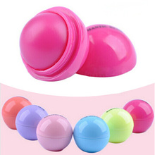 6pcs/lot 6Color New Round ball Smooth lip balm Fruit Flavor Lip Care Organic Natural Lip Balm Makeup set