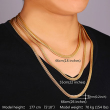 Gold Necklace With 18K Stamp New Trendy 18K Real Gold Plated 6MM 18 22 26 Inches