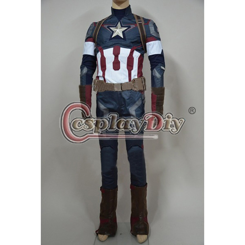 Age of Ultron Avengers Captain America Costume Steve Rogers Outfit Adult Men Halloween Cosplay Costume Custom