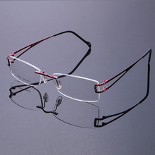 New 2016 Fashion High Grade Ultralight Titanium Flexible Rimless Glasses Frames men women No Lens frame with glasses