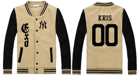 KRIS EXO XOXO WOLF GROWL baseball uniform JACKETS ...