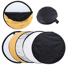 Free Shipping 22 inch 56cm 5 in 1 Portable Collapsible Light Round Photography Reflector for Studio Multi Photo Disc