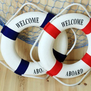 Decorative Lifebuoy Wall Hanging Life Preserver Nautical Welcome