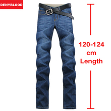 123cm Extra long Jeans Men Plus Size 28-40 42 44 Spring 2016 Mens Cotton Denim Slim Straight Classic Stonewashed Jeans 8033