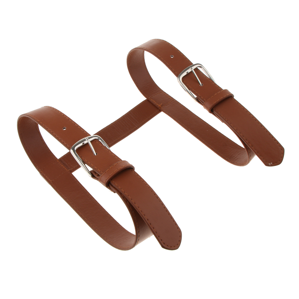 2Pcs Leather Vintage Style Picnic Blanket Strap with Carrying Handle