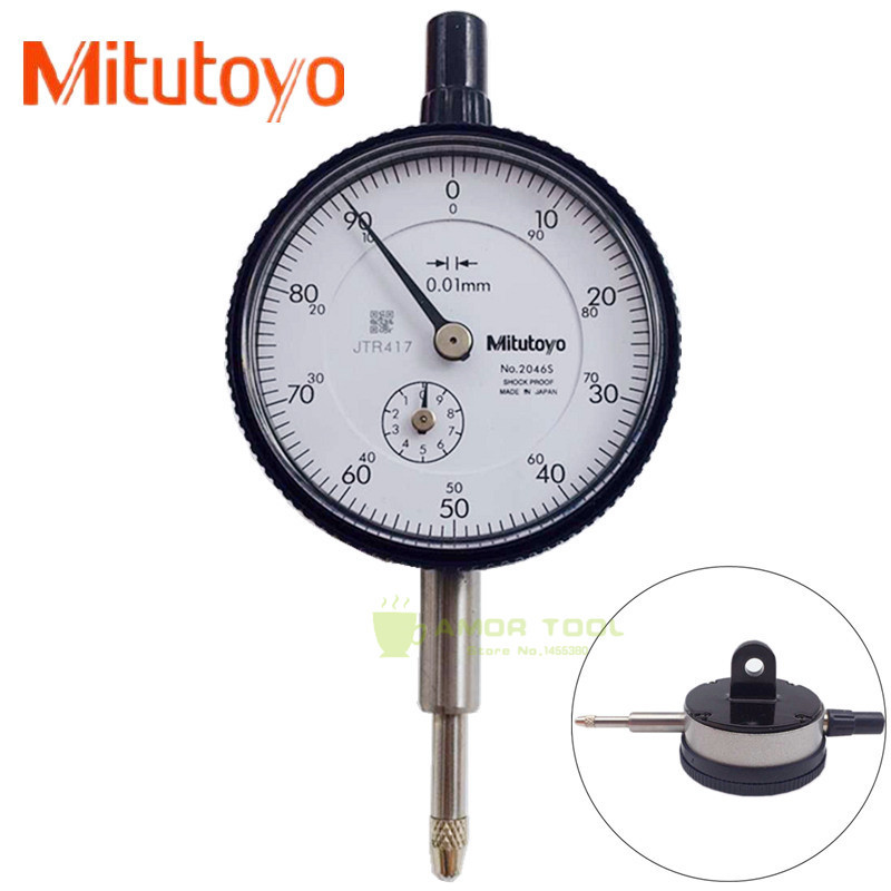 Free shipping MITUTOYO dial indicator 2046s 0-10mm/0.01 gauge micrometer caliper measuring tool