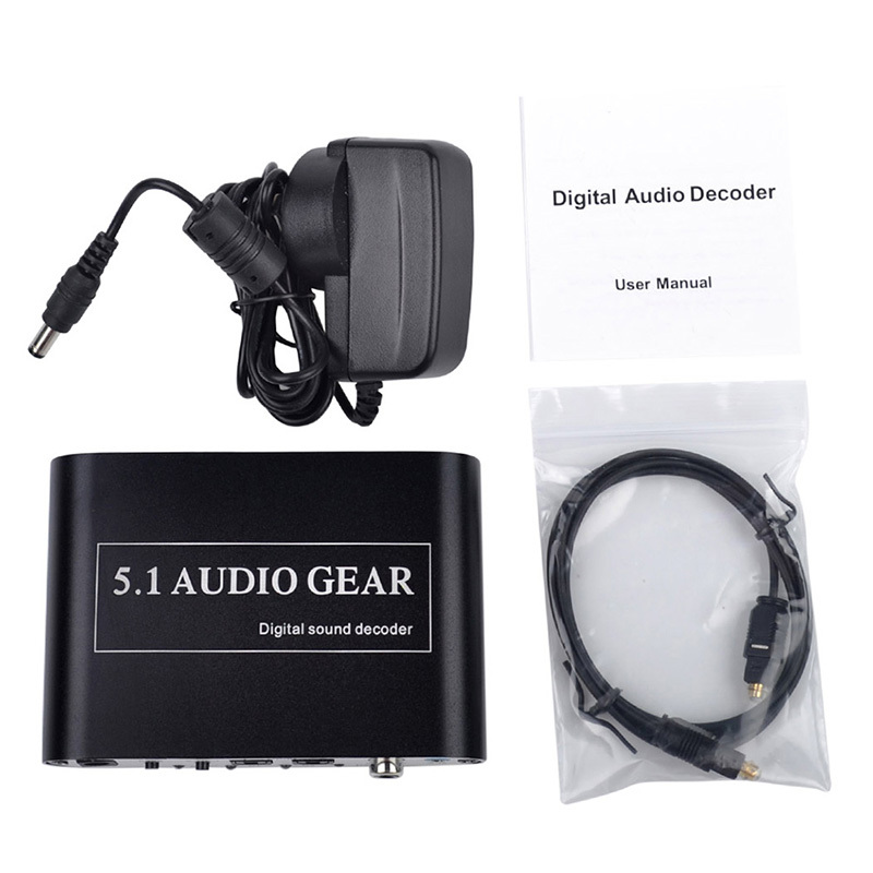 5.1 AC3 DTS HD Audio Gear Sound Decoder Stereo Digital Audio Converter LPCM To 5.1 Analog Output 2.1 DVD PC HD034HQ-35