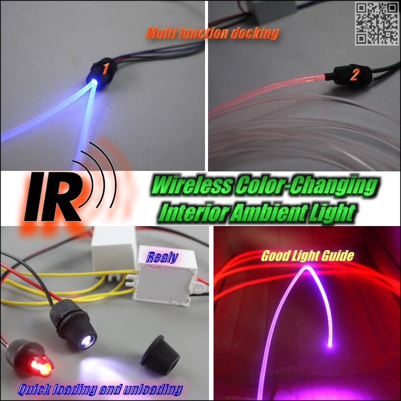 Wireless IR Control Car Interior Ambient 16 Color changing Light DIY Dashboard Light For Chevrolet Agile Quick Loading