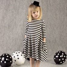 New autumn girls dresses stripe kids dress children casual long sleeve dress children dresses girls