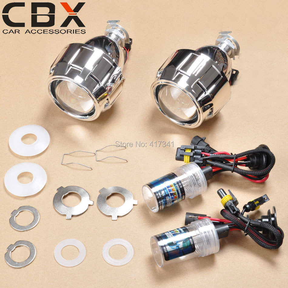 Free Shipping LHD RHD 2 5 inches Mini HID Bi xenon projector H1 HID Bulb H4