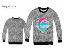 High quality 2014 fashion Pink dolphin long sleeves hiphop t shirts new 2014 casual tee shirt brand silm fit mens clothing