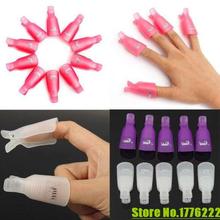 Hot 201510Pcs Plastic Acrylic Nail Art Soak Off Clip Cap UV Gel Polish Remover Wrap Tool