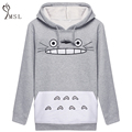 2016 Spring and Autumn Totoro Sweatshirts Women Hoodies Suit Cartoon Print Patchwork Pullover with Pockets