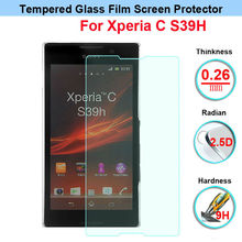 Top quality Tempered Glass Anti Shatter Screen Protector For Sony Xperia C S39h C2305 Film With Retail Package