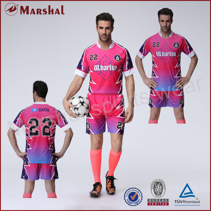 Pink color soccer jersey,team soccer uniform wholesale,custom your club soccer kits