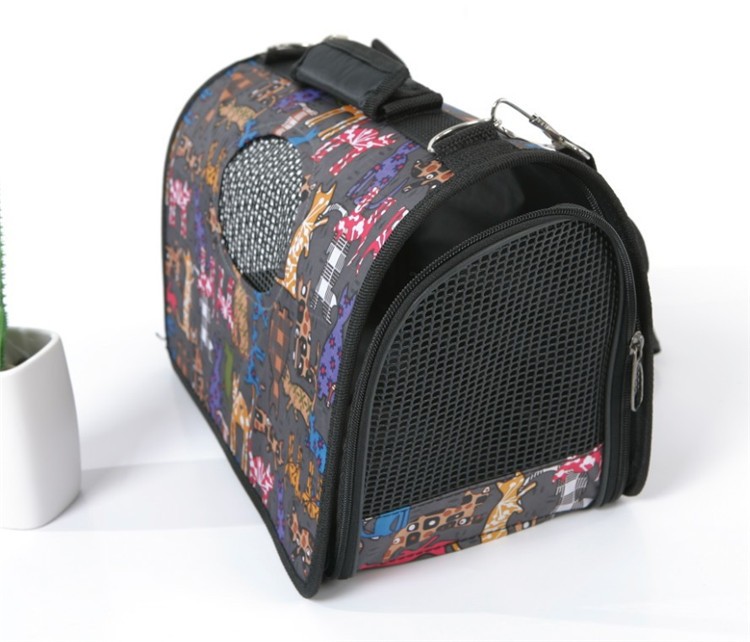 Hot sale cartoon cat printing colorful Carrier Dog Cat Travel Bag Foldable cats Carriers Seat For Small Dogs Accessory Bag PA26 (2)