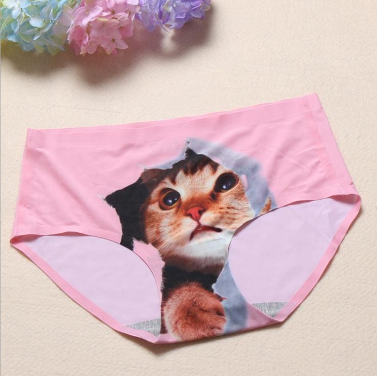 3d Underwear Emptied Pussycat Panties Cat Print Clothes Funny