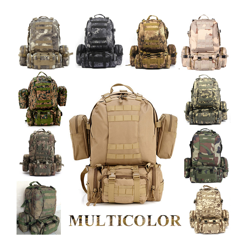 Solid Nylon wearproof Outdoor Sport Climbing Camping Hiking combined Trekking Molle travel Bags Military Tactical Backpack