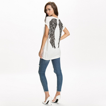 2015 New summer back print Wings T shirt European fashion Tops short sleeve loose t shirt