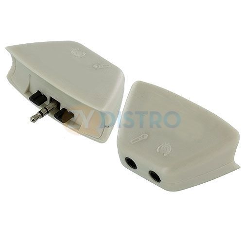 2pcsWhite35mmJackHeadsetControllerConverterAdapter25mmPlug