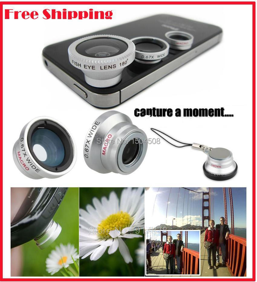 Magnetic 3 in1 Glass Fisheye Fish Eye Lens Wide Angle Macro Mobile Phone Lens Camera Lens