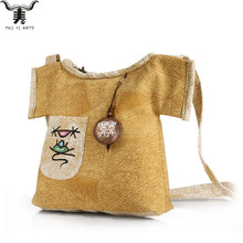 Wooden Pendant Hand-painted Crossbody Shoulder Bag