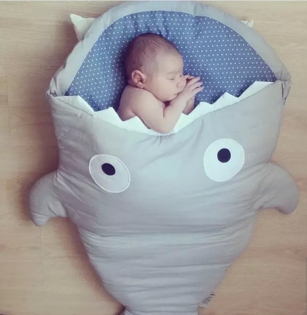 Promotion! Baby Shark Sleeping Bag For Winter Strollers Bed Swaddle Blanket Wrap Cute Cartoon Bedding Sleep