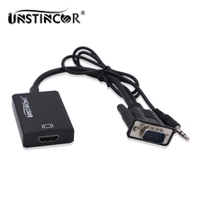 HD 1080p VGA to HDMI Adapter TV AV HDTV Video Cable with Audio VGA 2 HDMI Converter for PC Laptop AC310