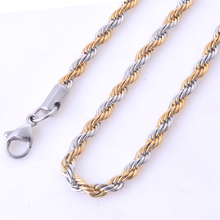 2 3 4 6mm 45 66cm Vintage 316L stainless steel Rope chain necklace jewelry for men