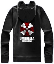 Umbrella Resident Evil Movie Hooded Jacket Zipper Hip Hop Hoodies And Sweatshirt 2016 Spring Autumn Coat Sportswear Tracksuits