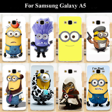2015 DIY Cases For Samsung Galaxy A5 Cellphone Back Cover PC Phone Cases Cellphone Shell Minions Pattern Free Shipping