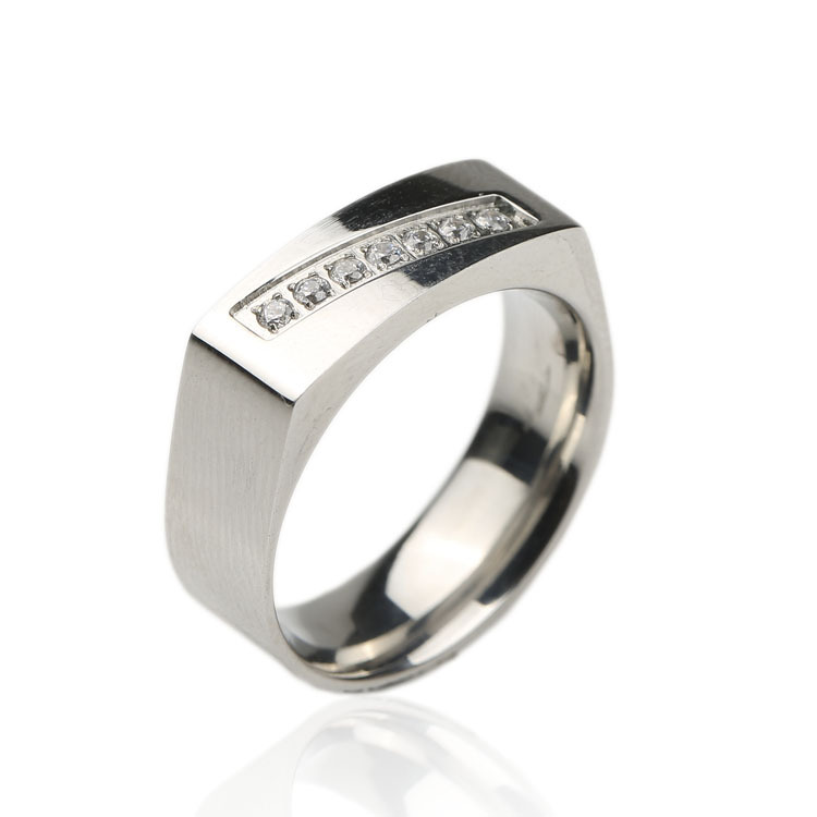 fine stainless steel men's wedding ring