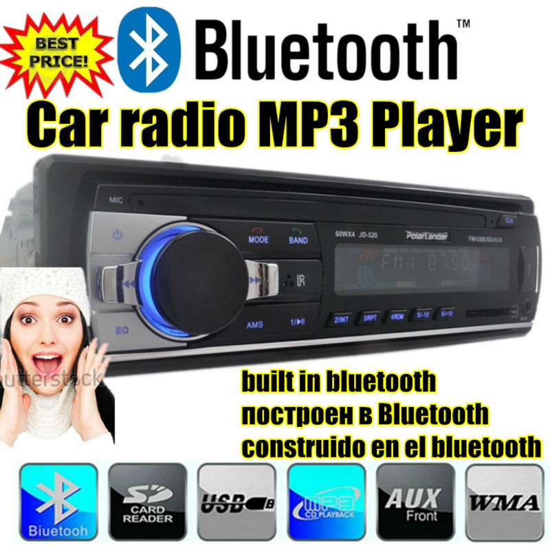 2015 New Arrival !car radio,car stereo 12V mp3 player,car audio,Support Bluetooth/SD Card/USB Port/AUX IN/PHONE/1 Din in dash
