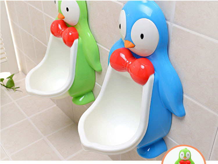 High quality Large cartoon penguin baby potty wall-hung kids toilet portable potty training toilet boys pee trainer child urinal (7)