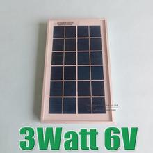 Hot Sale 3W 6V Polycrystalline silicon Solar cell Panel charge for 3.7V li Li-ion lithium LiFePO4 Battery