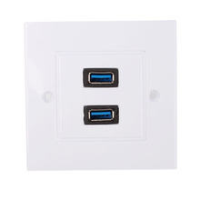 Новый 2-Port USB 3.0 уолл лицевой панели панель разъем питания муфты расширитель
