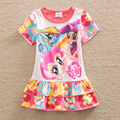 New ma bao li girl summer dress printing short sleeved cotton children dress clothes round collar