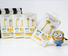 2016 Minions In-Ear stereo earphone for Iphone 6s samsung xiaomi LG Huawei HTC cartoon earbuds for kids best gift ID50