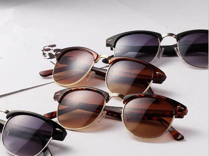 Free Shipping Mens Womens Retro Half frame Sunglasses Wayfarer Frame Glasses